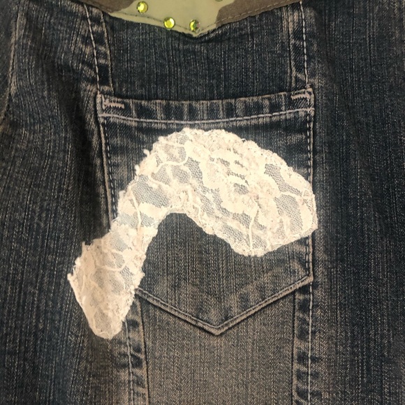 Angel Jeans Camouflage Denim Jacket With Detailing - Picture 6 of 16